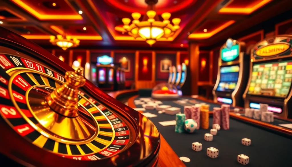 Experience thrilling gameplay at RR88 with vibrant casino tables and engaging slot machines.