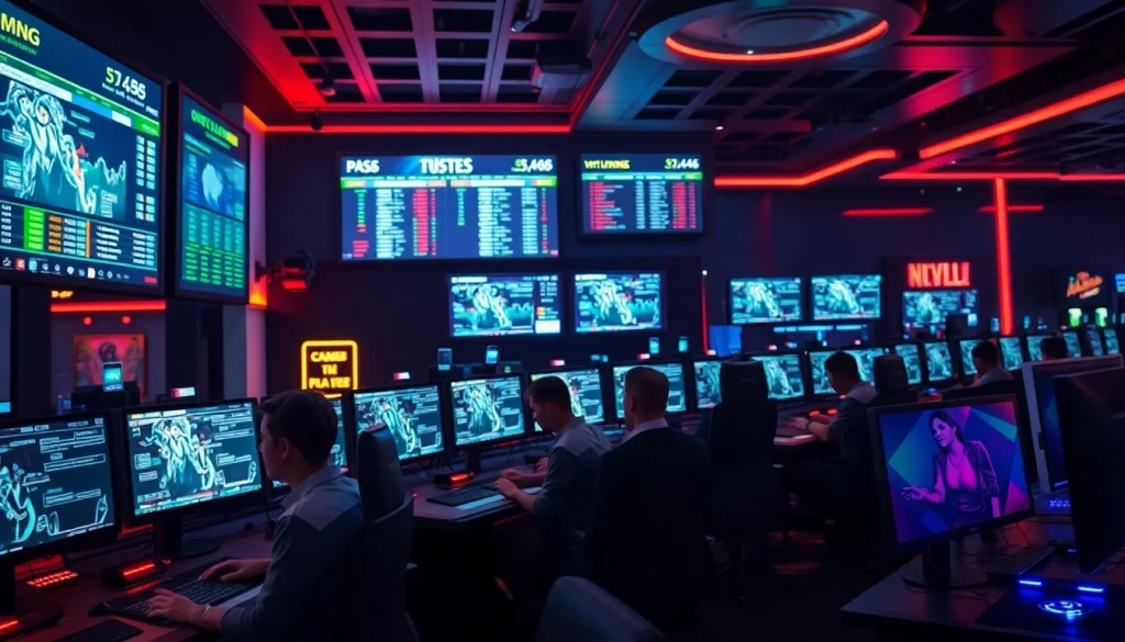 Daftar ramtoto menunjukkan suasana permainan taruhan yang energik dengan pemain terlibat aktif.