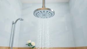 Experience a refreshing sunny shower with a modern design and cascading water effect.