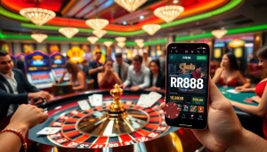 Engage in the vibrant RR88 casino experience with dynamic gambling tables and online interfaces.