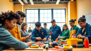 Students engaged in practical skills at trade schools in Southern California, showcasing dynamic learning.