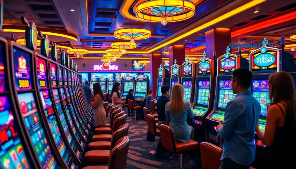 Rasakan sensasi menang di mesin slot pulsa dalam suasana kasino mewah.