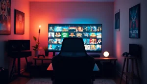 Engaging setup showcasing html porn games on a computer screen in a cozy gaming environment.