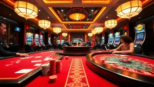 Experience the thrill of gambling at UU88 with vibrant casino tables and engaging slot machines.