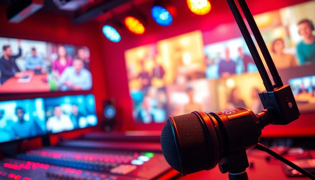 Engaging WRNJ Radio studio setup capturing vibrant energy and modern equipment in action.