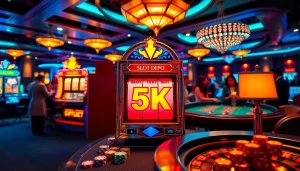 Exciting gaming atmosphere with Slot Depo 5K featured in luxury casino environment.
