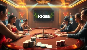 Experience the excitement of online gambling at trang chủ rr88 with high-stakes poker and vibrant casino elements.