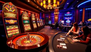 Experience the excitement of online gaming at thabet com with vibrant casino visuals.