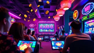 Cảnh người chơi đang thưởng thức trò chơi AX88 Slot, với đồ họa sống động và sự hồi hộp của giải jackpot.