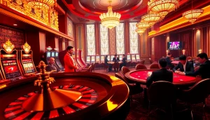 Engaged gamblers playing games and enjoying the luxurious atmosphere at Trang chủ Haywin casino.