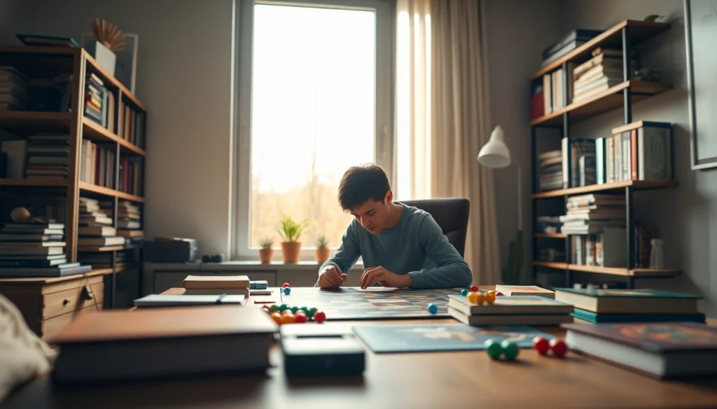 Engaging in Games to play by yourself at a cozy desk with natural light.