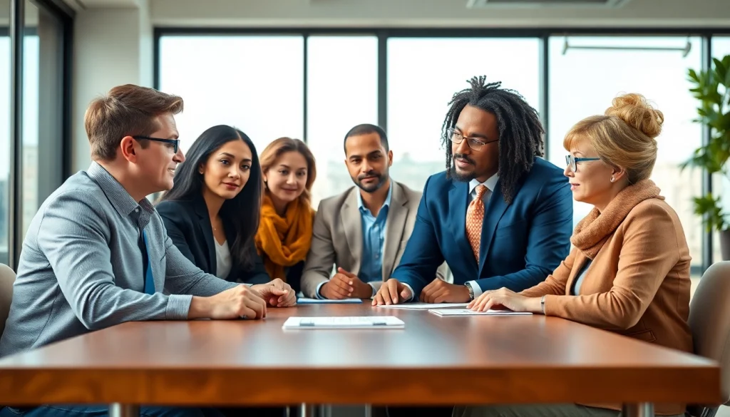 Virginia Immigration Lawyers aiding diverse clients in a professional office setting.