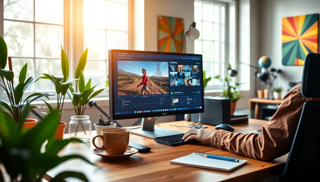 Video to prompt technology in a bright creative workspace with advanced AI tools.