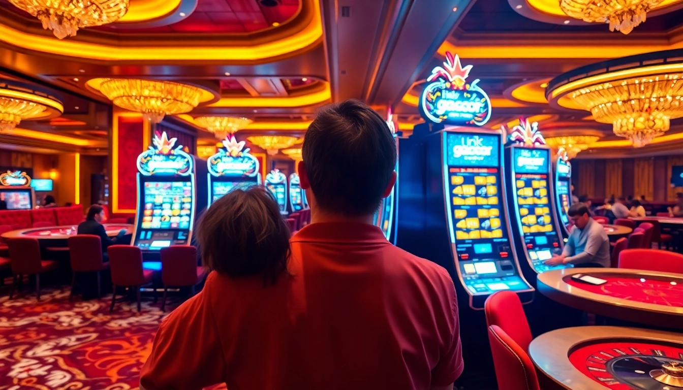 Play exciting games at LINK SLOT GACOR with vibrant casino visuals and lively atmosphere.