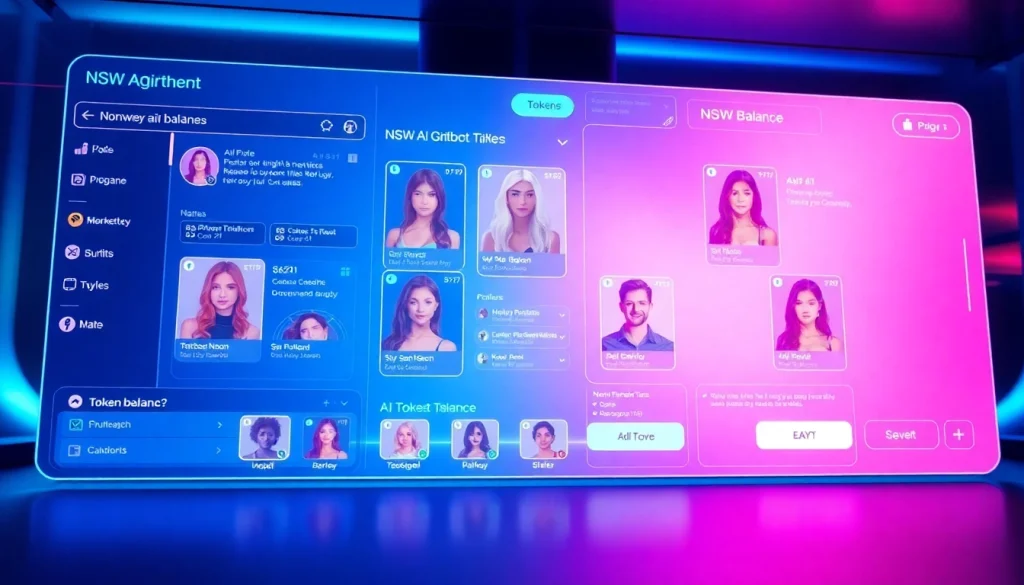 Showcase of nsfw ai chatbot interface with modern design and vibrant colors