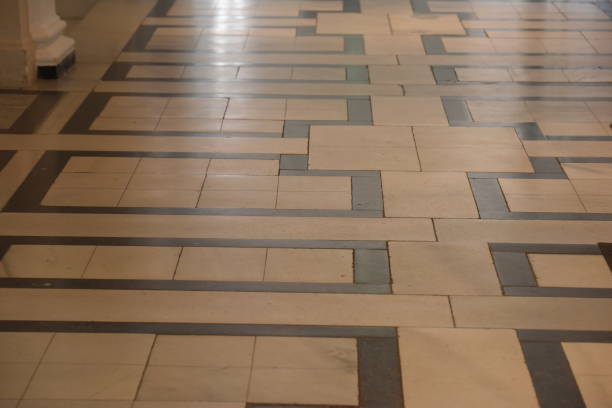 a stone floor in a building, stone flooring with texture