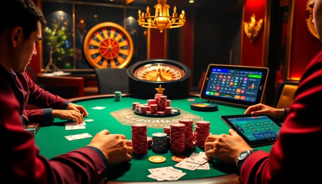 Engaged players experience the thrill of IDN poker amidst vibrant casino action.