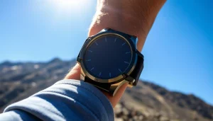 Engaging view of Explorer GPS Smart Watch displaying features during outdoor activity.