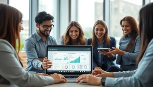 Learn what a CRM for WhatsApp is, with a team discussing strategies in a modern office.