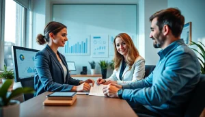 Dynamiczna interakcja w biurze księgowym w Poznaniu, podkreślająca lokalne usługi Plus autorstwa Marzeny Owczarzak.