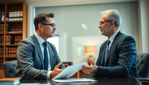 Engaging discussion between a Personal Injury Lawyer in Grand Junction and a client focused on legal matters.