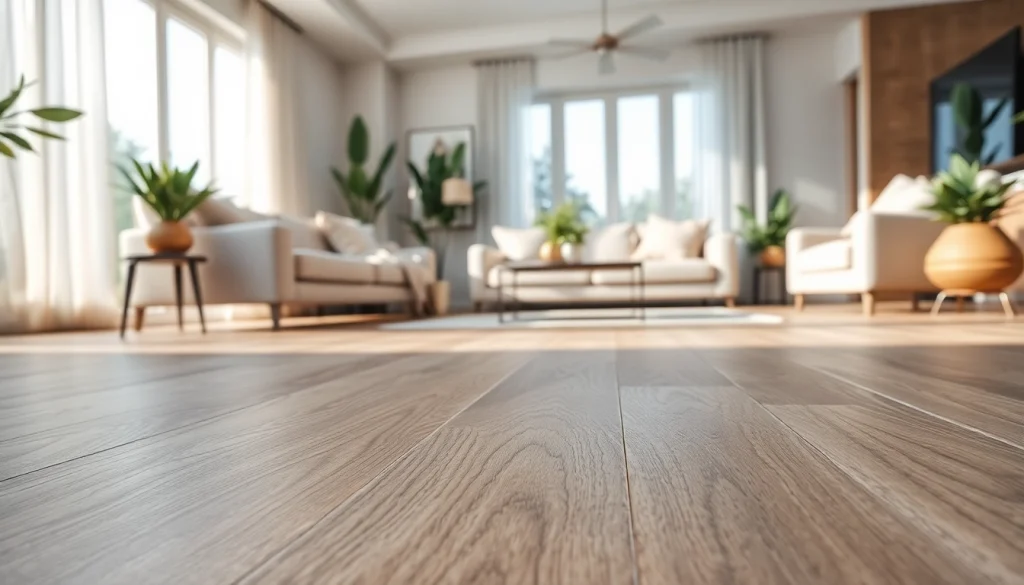 Showcase stunning vinyl flooring in a stylish living room highlighting its smooth texture and elegant design.