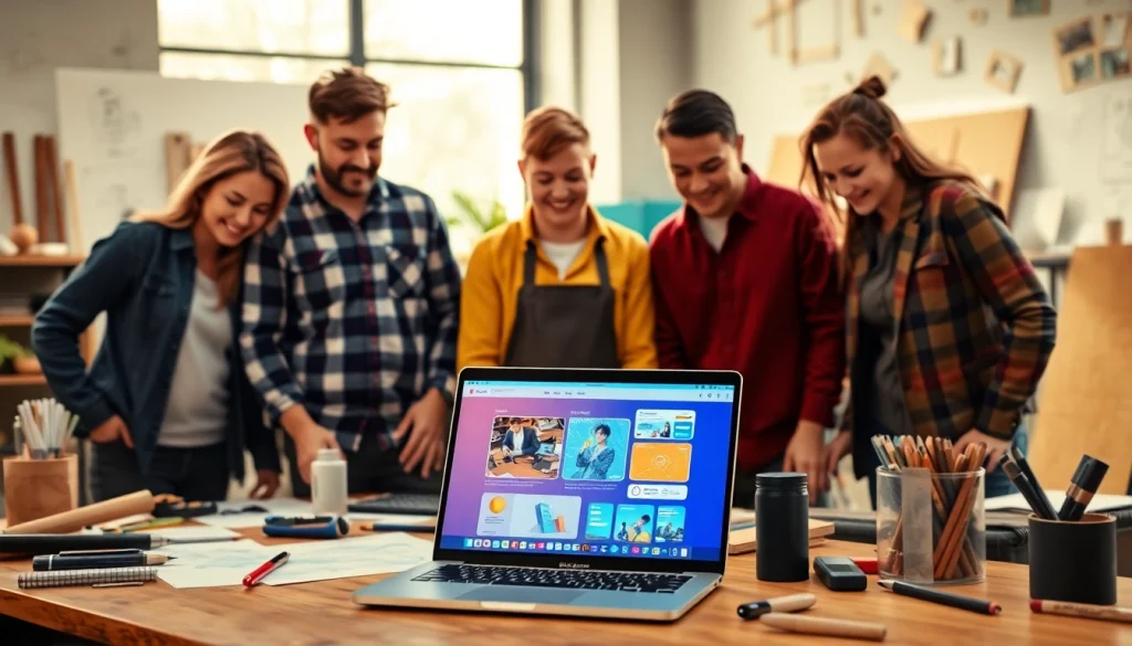 Creating engaging web design essex for trades in a collaborative office environment.