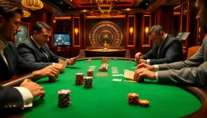 Vivez une expérience de jeu à enjeux élevés au meilleur casino en ligne avec une action de poker intense et une atmosphère vibrante.