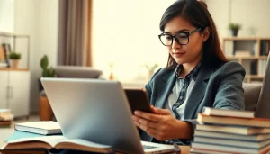 Engaging in online exam assistance, a focused student learns in a well-lit study.
