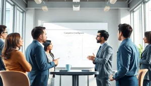 Enhance your understanding of competitive intelligence faqs with business professionals discussing strategies.