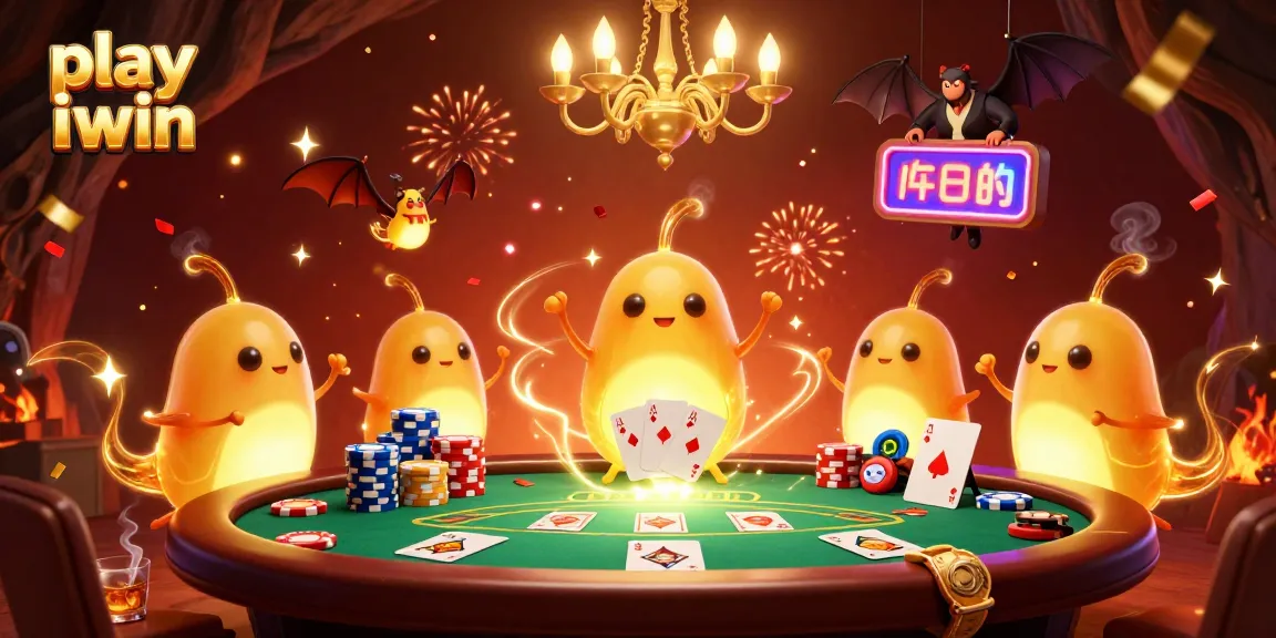 Experience the thrill and excitement to play iwin in a vibrant cave casino lit by glowing characters